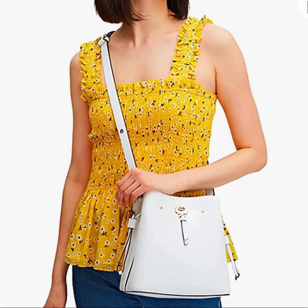 kate spade White Leather Bucket Shoulder Bag - Picture 2 of 16